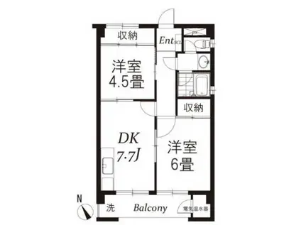 メィゾン昌明(2DK/1階)の間取り写真