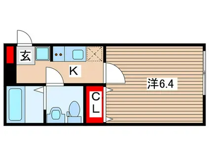 アプローズ(1K/3階)の間取り写真