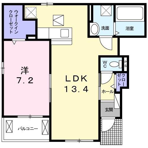 ブライト・ユーII(1LDK/1階)の間取り写真