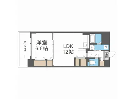 リーゾエパーネ(1LDK/2階)の間取り写真
