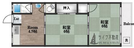 八栄マンション(2DK/2階)の間取り写真