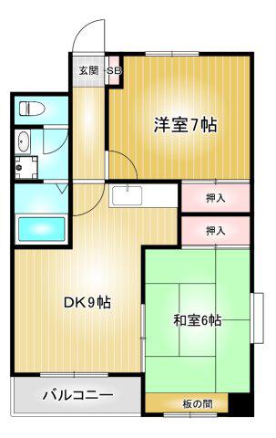 森ハイツ(2DK/3階)の間取り写真