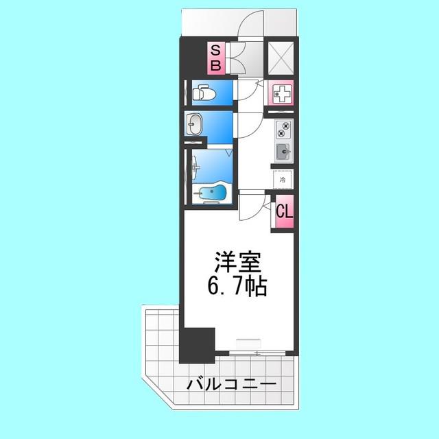 S-RESIDENCE堺湊駅前AZURE(1K/5階)の間取り写真