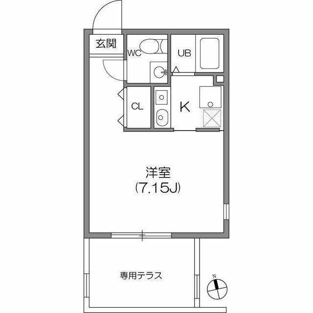 ゼスティ神楽坂1(ワンルーム/1階)の間取り写真