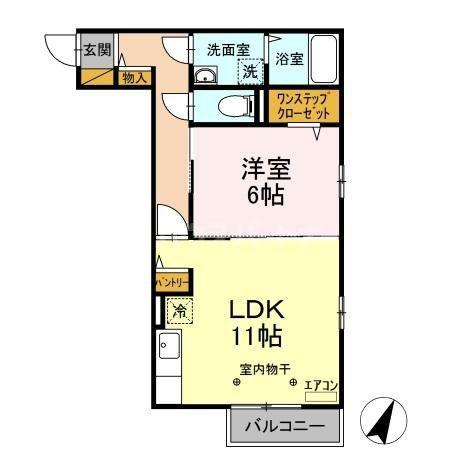 ベルデュール(1LDK/2階)の間取り写真
