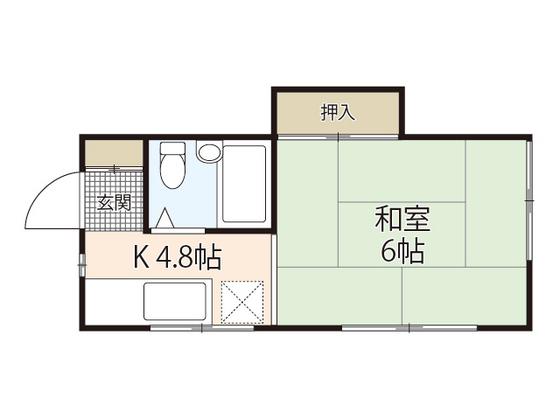 アベニュー(1K/2階)の間取り写真