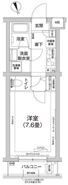 アイルエアポート羽田(1K/1階)の間取り写真