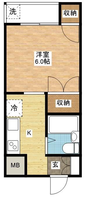 APARTMENTGRUS銭座(1K/2階)の間取り写真