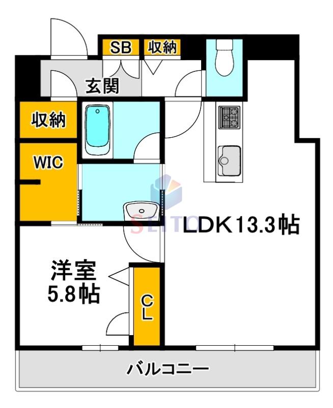 和の杜 江坂(1LDK/3階)の間取り写真
