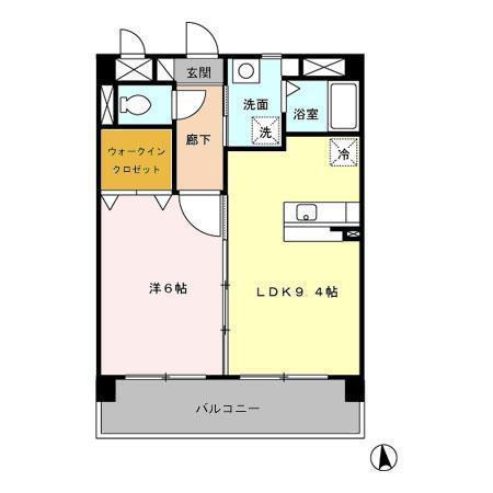 レ・フレール イタキチ(1LDK/2階)の間取り写真