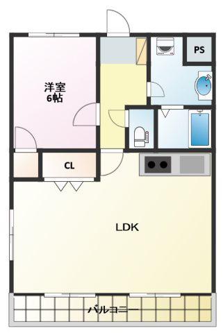 コートビレッジ渡瀬(1LDK/4階)の間取り写真