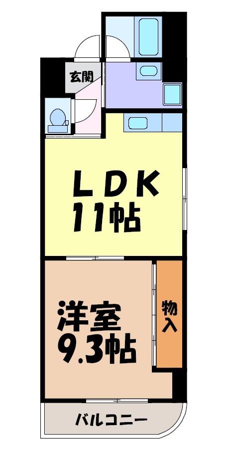 イマージュ池下(1LDK/4階)の間取り写真
