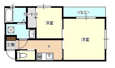 SATSUKINO GUSUKU(2K/2階)の間取り写真