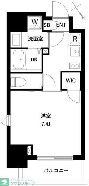 アーバンパーク住吉II(1K/4階)の間取り写真