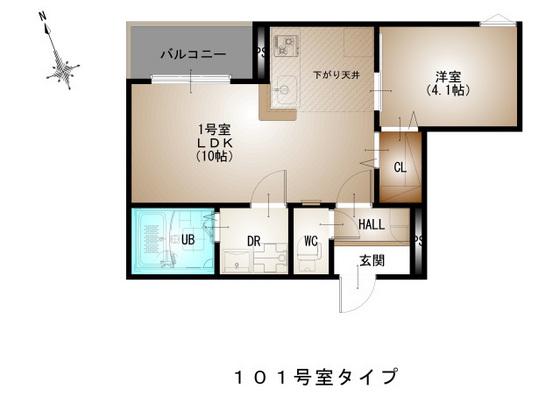 REGALEST-E(1LDK/1階)の間取り写真
