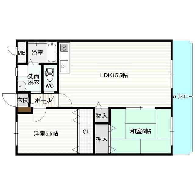 サンモール壱番館(2LDK/1階)の間取り写真