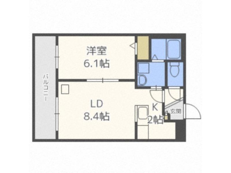 エクセル美園(1LDK/3階)の間取り写真