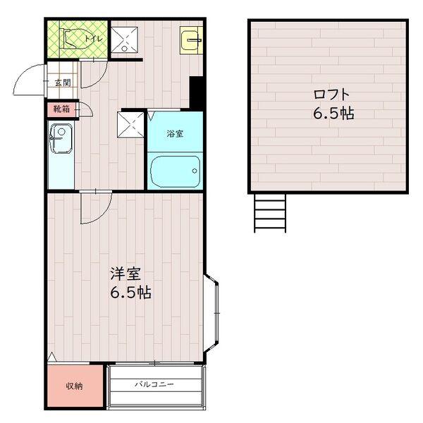 レガリータ薬院(1K/4階)の間取り写真