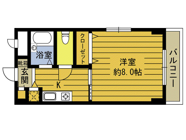 グレース松本(1K/3階)の間取り写真