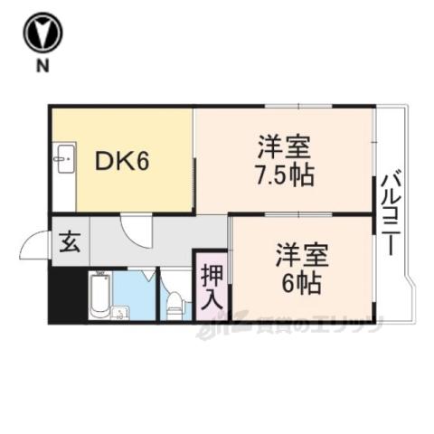 コーポ五風(1LDK/3階)の間取り写真