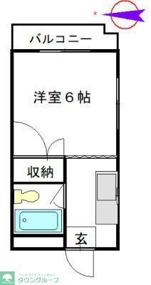 アーバンハイツ篠宮(1K/2階)の間取り写真