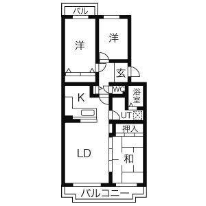 オークヒルズ川名山(3LDK/2階)の間取り写真