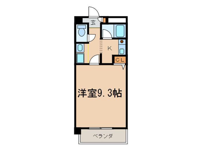 グローバルⅢ(1K/4階)の間取り写真