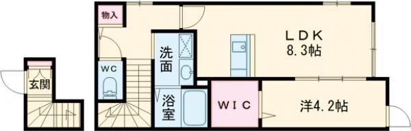 エフエス名取(1LDK/2階)の間取り写真