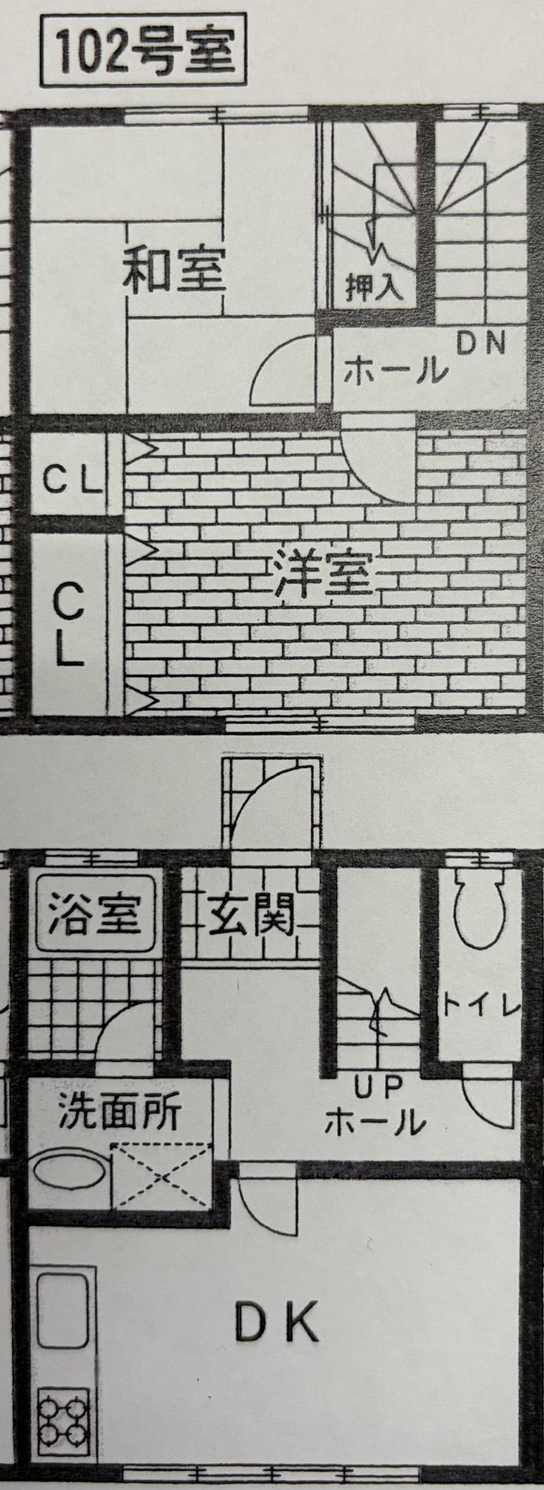 メゾン・ア・ルーエ新伊丹(2DK/1階)の間取り写真