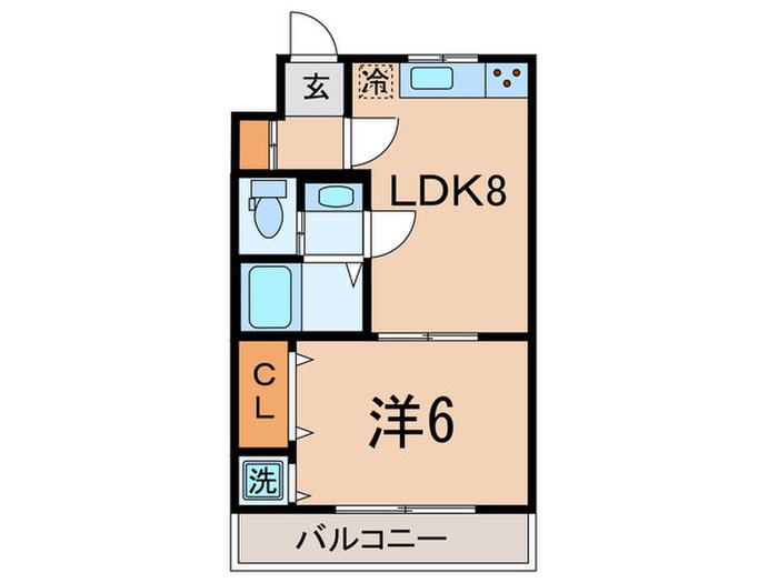 清水マンション(1LDK/1階)の間取り写真