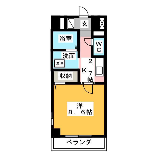 エクレール(1K/3階)の間取り写真