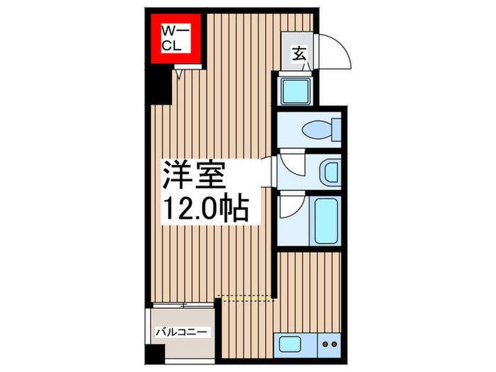 ガルリエ道(ワンルーム/3階)の間取り写真
