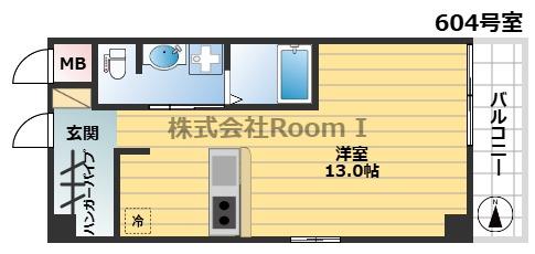 アクシス-E(ワンルーム/6階)の間取り写真
