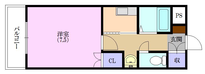 アーバンコート野口(1K/1階)の間取り写真