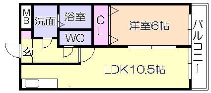 シーベル(1LDK/5階)の間取り写真