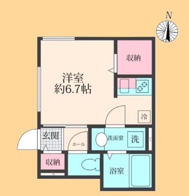 美らテラス(ワンルーム/1階)の間取り写真