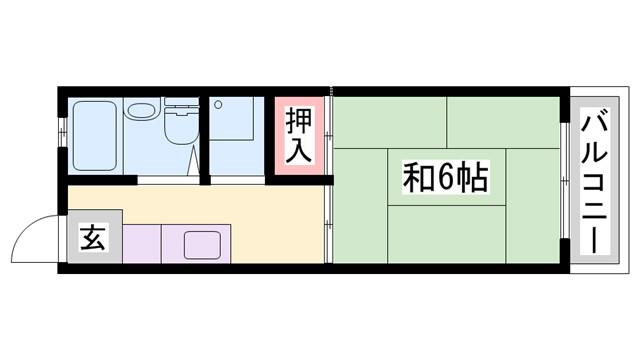 サンシティ城北(1K/1階)の間取り写真