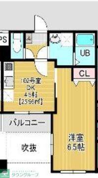 ベルオーブ大久保(1DK/1階)の間取り写真