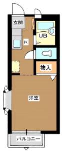 ヴェルフルール桜丘(ワンルーム/1階)の間取り写真