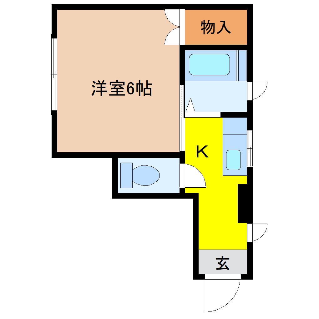 松屋ビル(1K/3階)の間取り写真