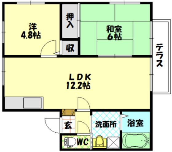 エスティ71(2LDK/1階)の間取り写真