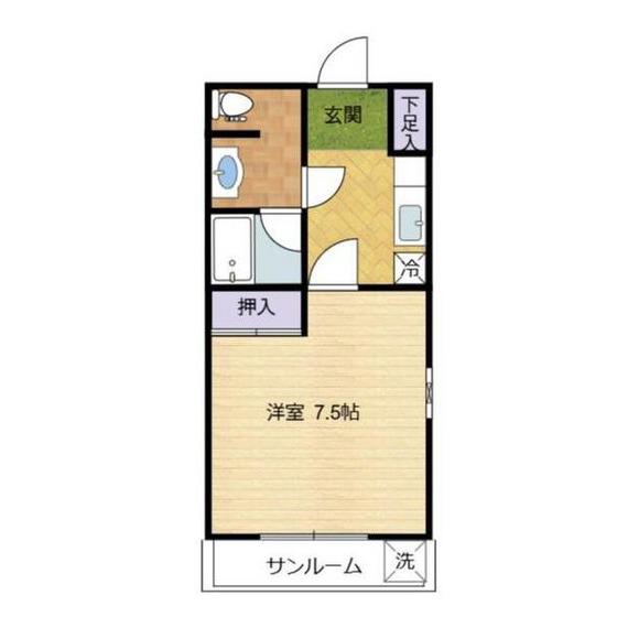 クリオ寺町(1K/1階)の間取り写真