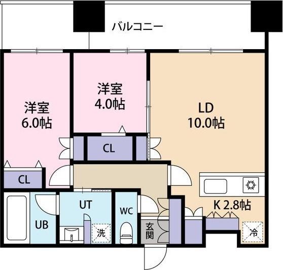 MJ SQUARE KOTONI(2LDK/5階)の間取り写真