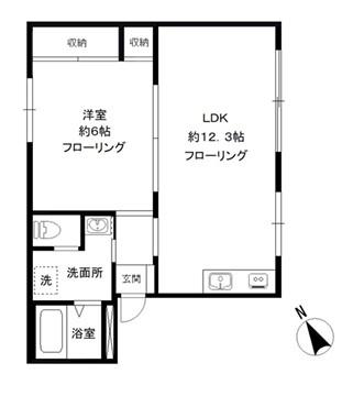 メゾン・ドゥ・南馬込(1LDK/1階)の間取り写真