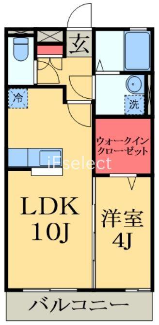 アヴェニール志津A(1LDK/3階)の間取り写真