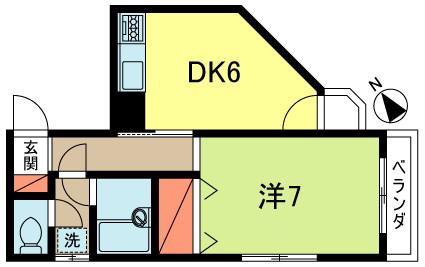 メゾンメモワール(1DK/4階)の間取り写真