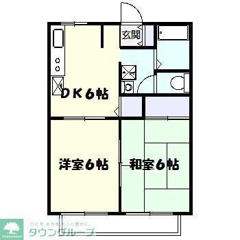 コーポ大ヶ谷戸(2DK/2階)の間取り写真