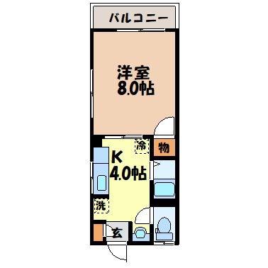 新中川ハイツ(1K/1階)の間取り写真