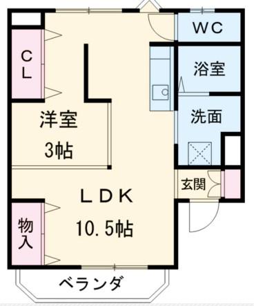 コーポレーションT&T(1LDK/3階)の間取り写真