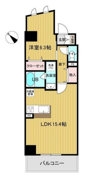 LUCE VII(1LDK/5階)の間取り写真